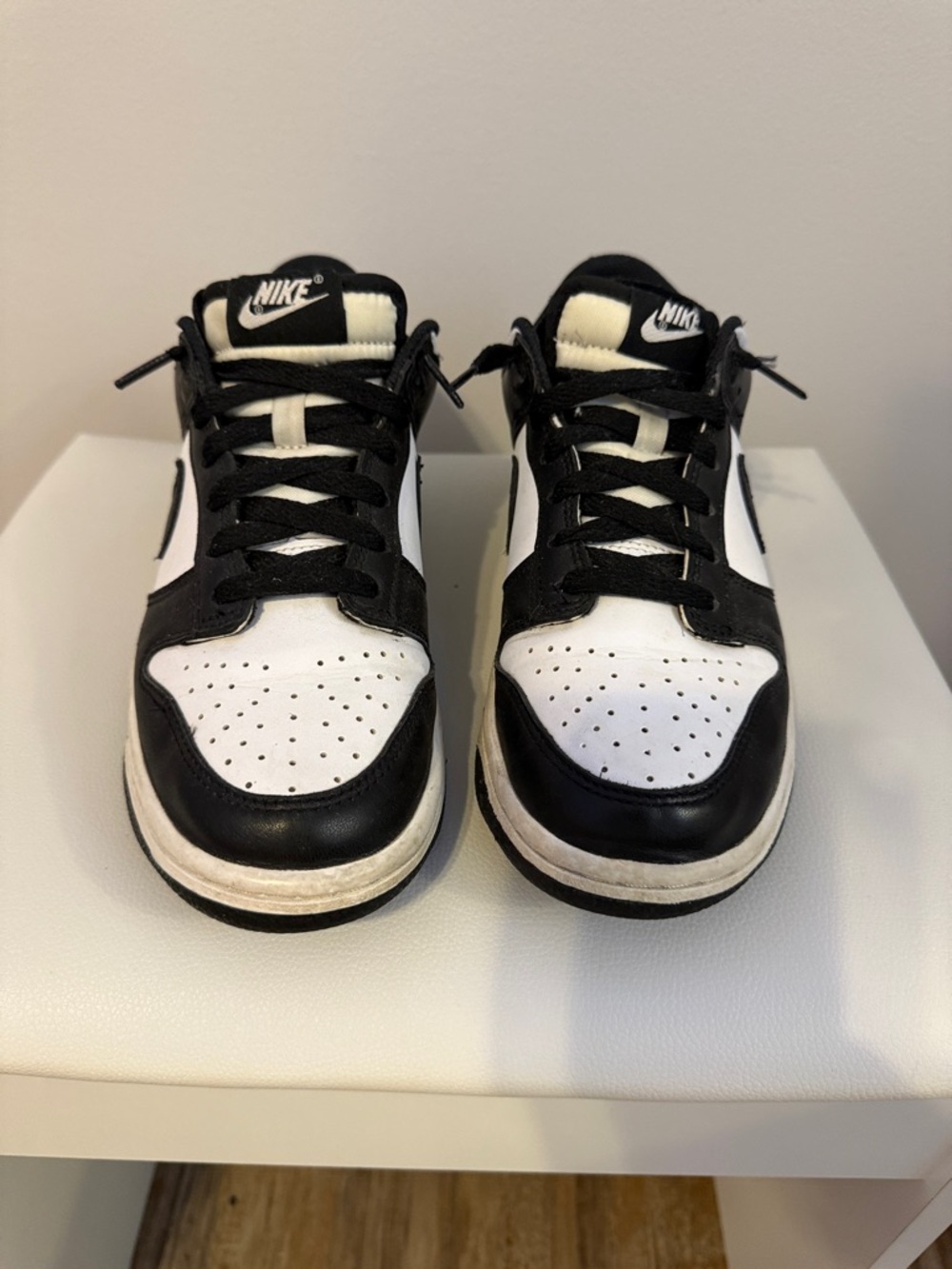 Nike Black and White Low-Top Sneakers with Swoosh